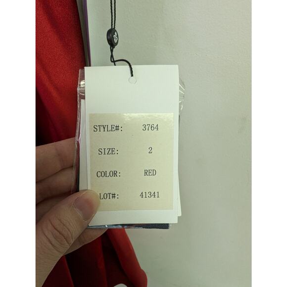 Alyce Paris Formal Dress 3764 Short V Neck Fit n Flare Homecoming HoCo Red 2 NWT - Picture 7 of 8